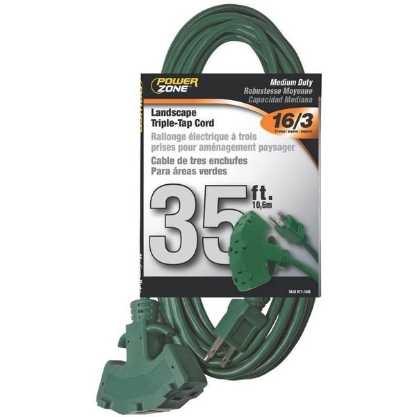 Powerzone Cord Ext 3Tap16/3Sjtwx35Ft Grn OR605627
